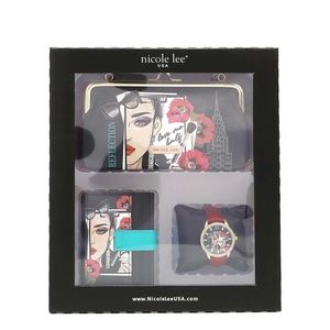 3 PIECE GIFT SET (CROSSBODY WALLET, CARD CASE, WATCH)